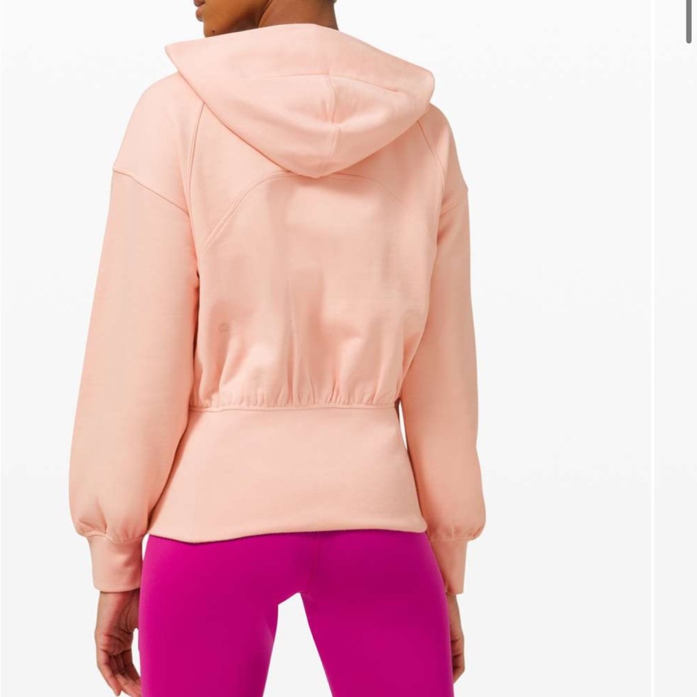 Lululemon Hugged-Waist Cotton Zip Hoodie Pink Mist - Picture 2 of 11